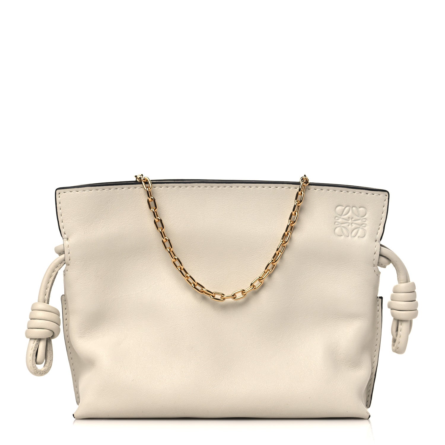 Loewe Calfskin Nano Flamenco Knot Clutch Soft White 2 of 9