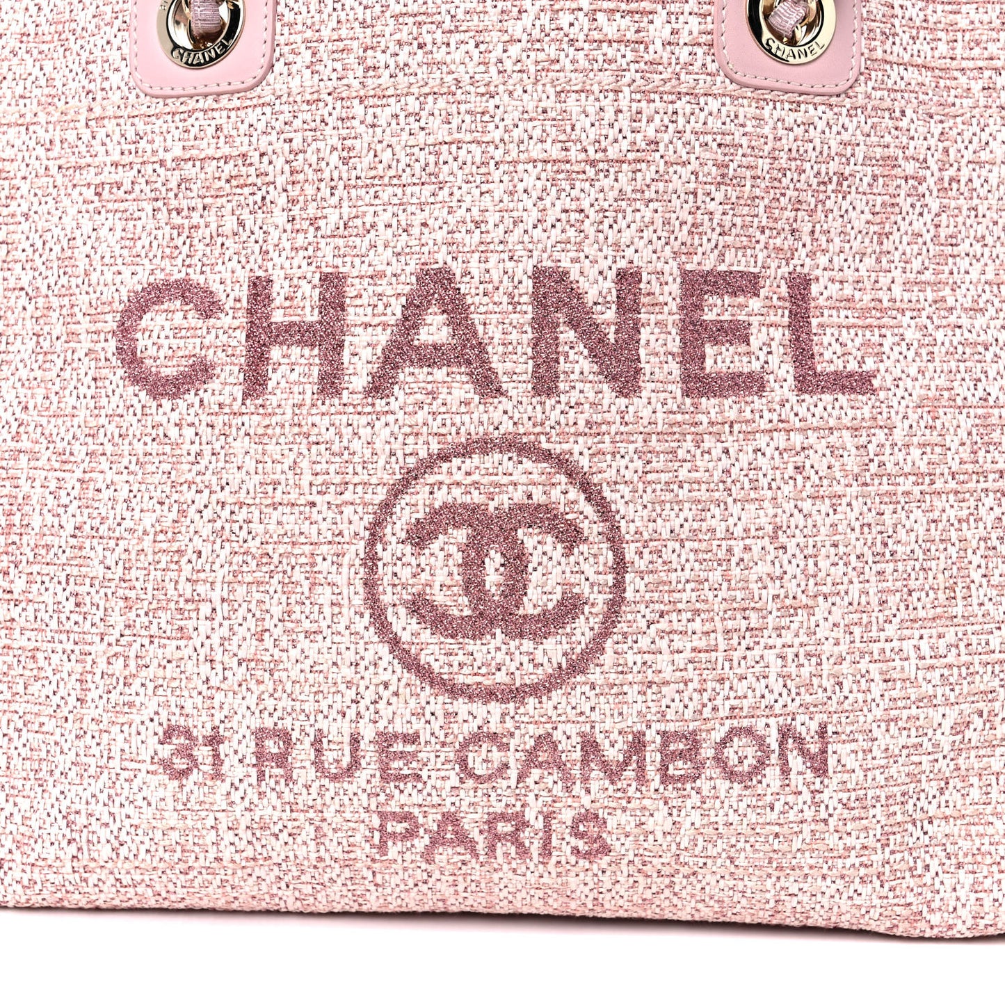 Lurex Boucle Small Deauville Tote Pink