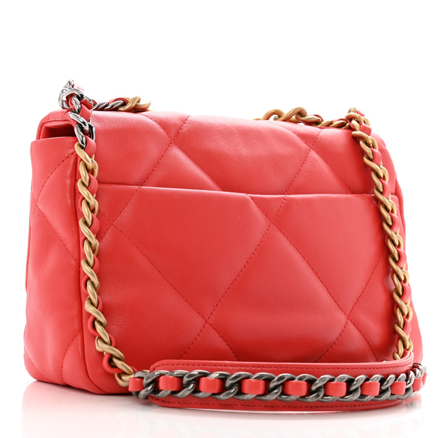 Chanel Lambskin Quilted Medium Chanel 19 Flap Red 3 of 13