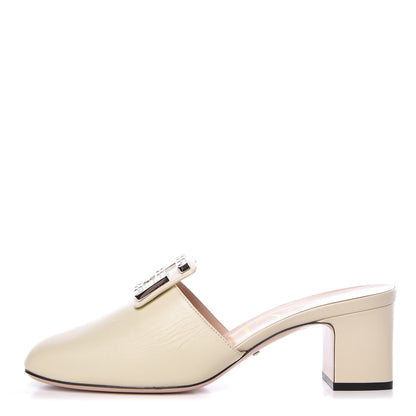 Gucci Malaga Kid Crystal Square G Madelyn Mules 40 Vintage White 1 of 11