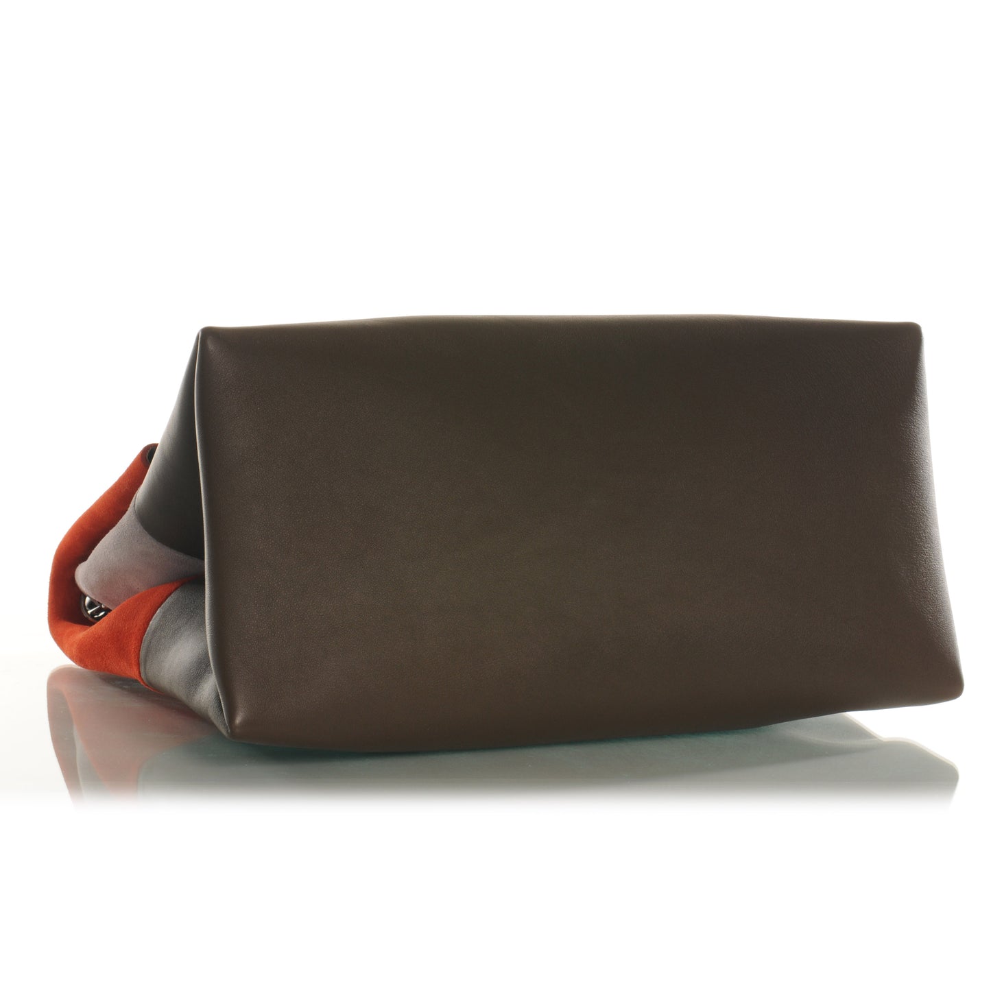Calfskin Suede All Soft Shoulder Bag Bright Orange Cement Olive