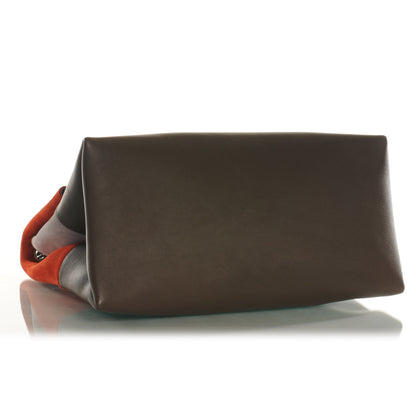 Celine Calfskin Suede All Soft Shoulder Bag Bright Orange Cement Olive 4 of 7