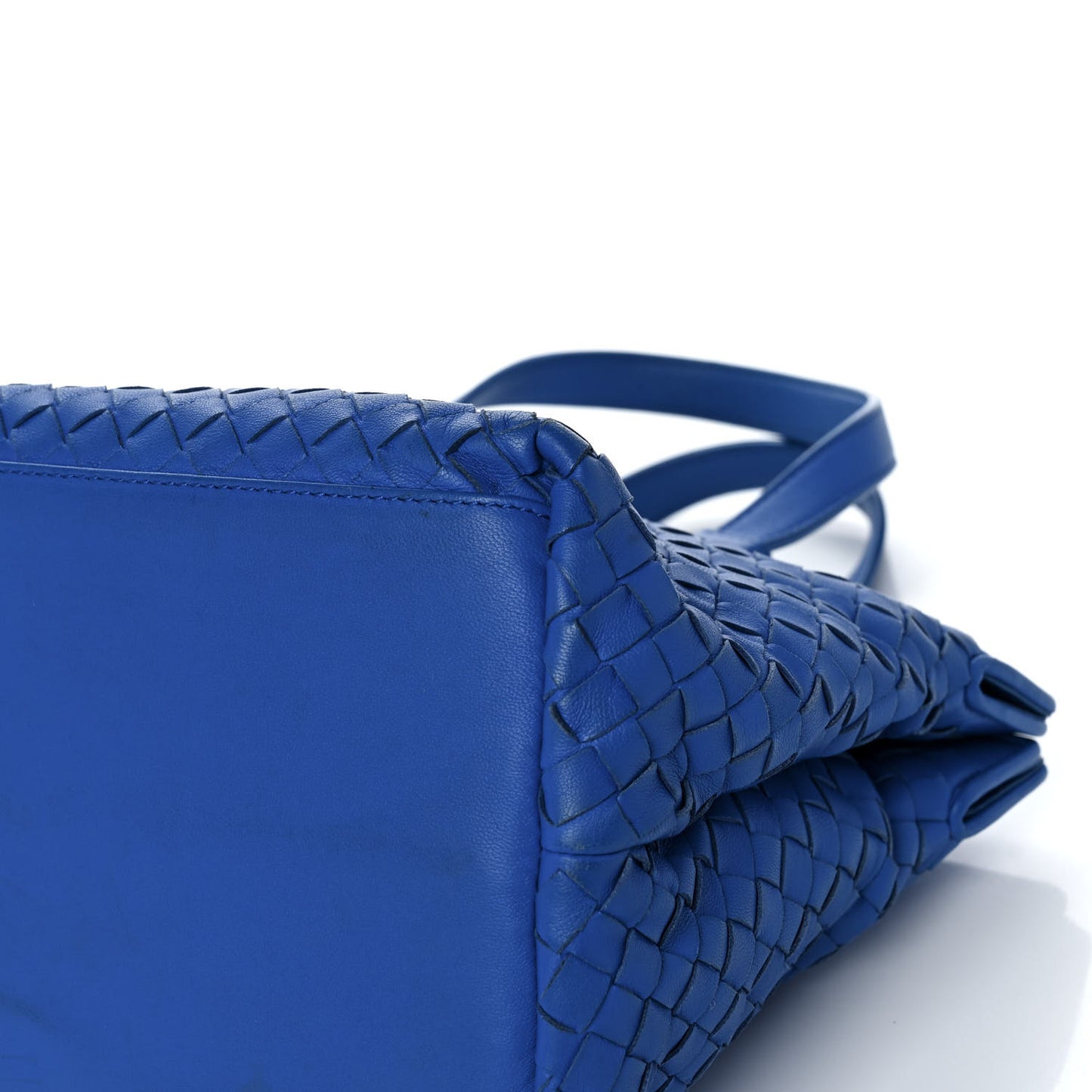 Nappa Intrecciato Small Accordion Tote Blue