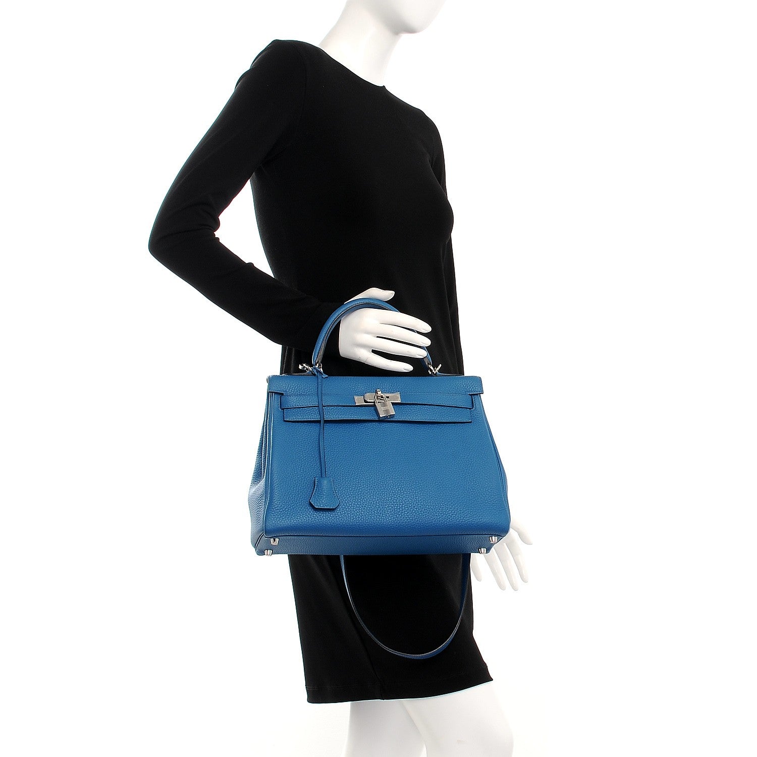 Hermes Togo Kelly Retourne 32 Bleu Izmir 3 of 35