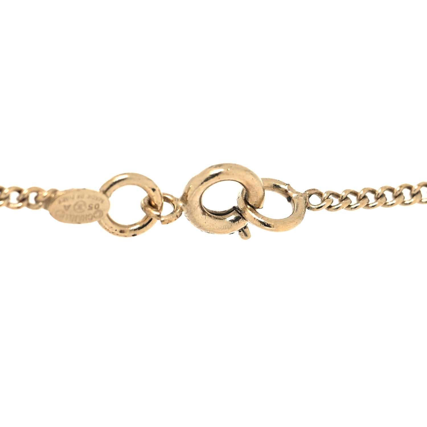 Chanel Crystal CC Heel Motif Necklace Gold 4 of 5