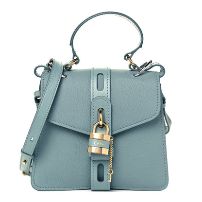 Chloe Shiny Grained Calfskin Small Aby Day Shoulder Bag Faded Blue 1 of 9