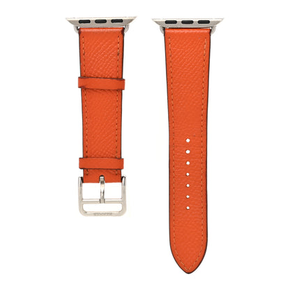Hermes Epsom 30mm Apple Watch Single Tour Band Orange 1 of 6