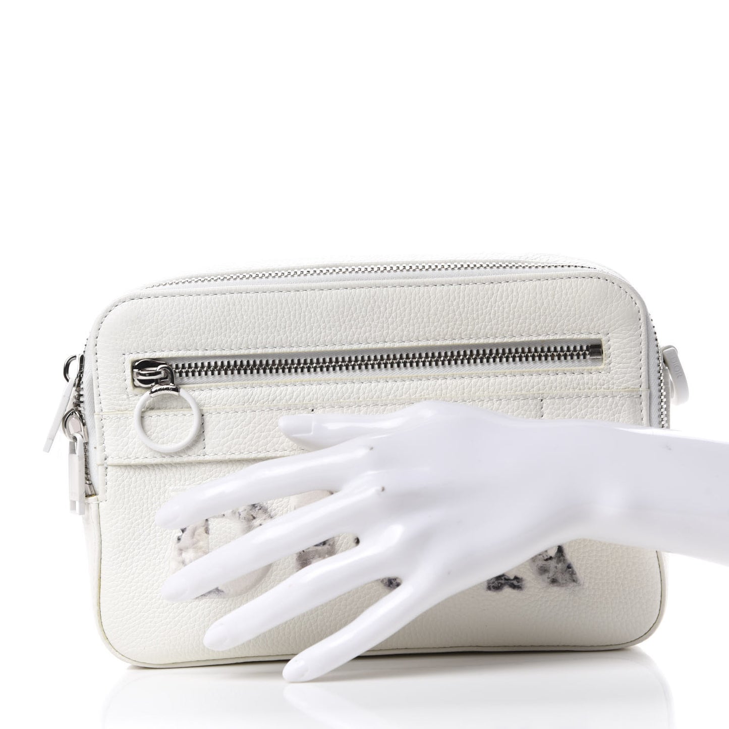 X DANIEL ARSHAM Grained Calfskin Safari Messenger Bag White
