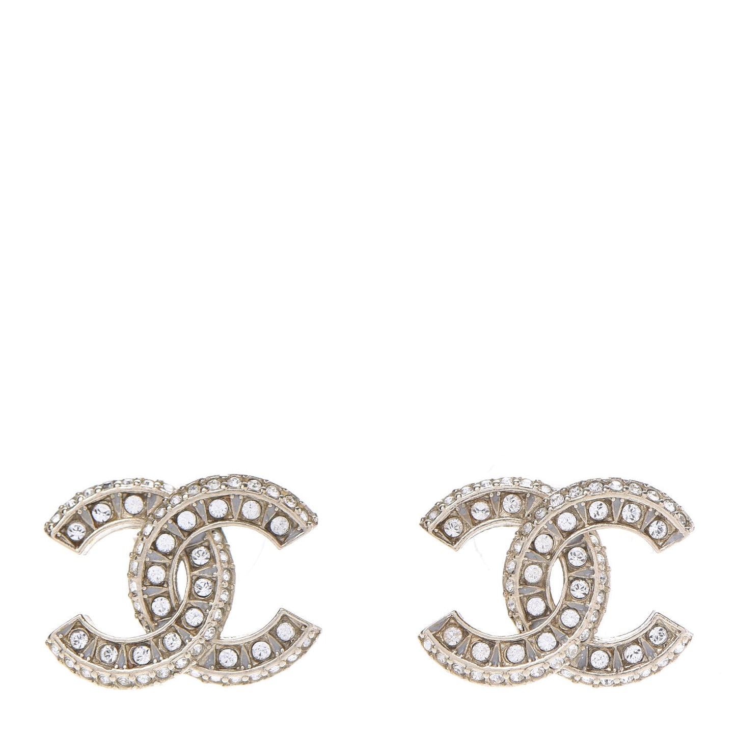 Crystal Timeless CC Earrings Light Gold