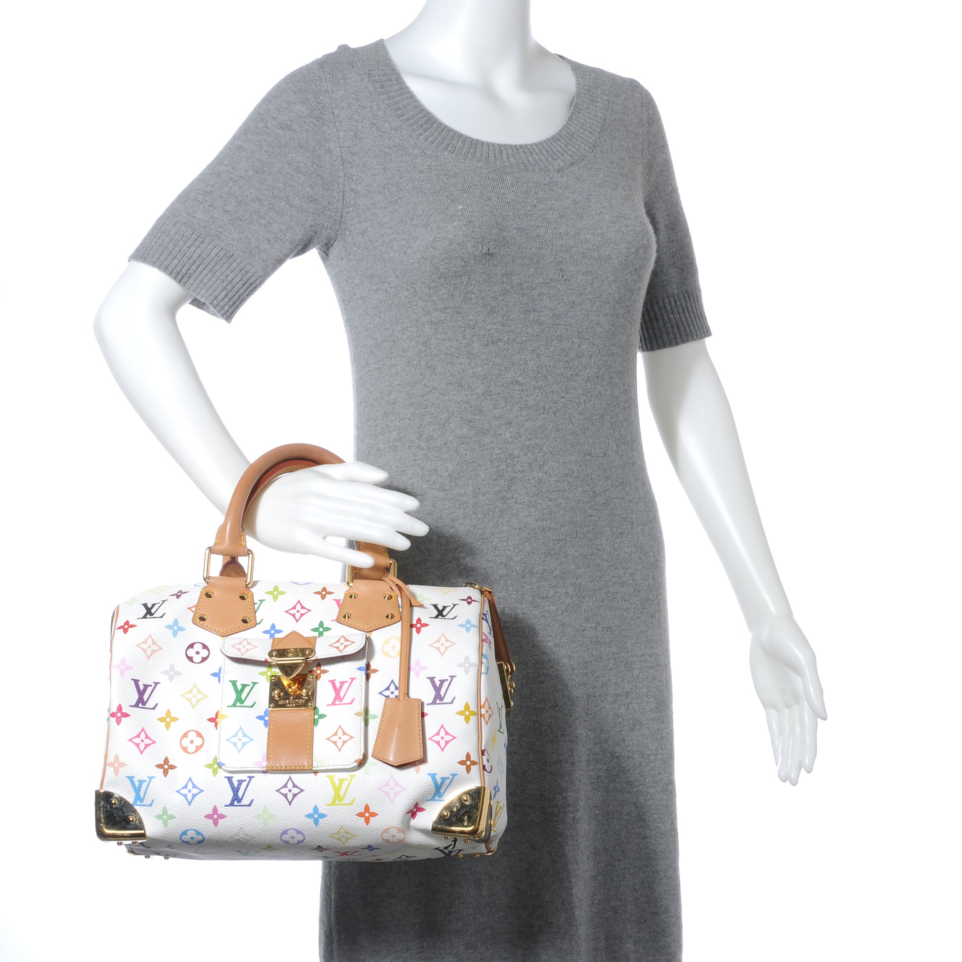 Louis Vuitton Monogram Multicolor Speedy 30 White 2 of 7