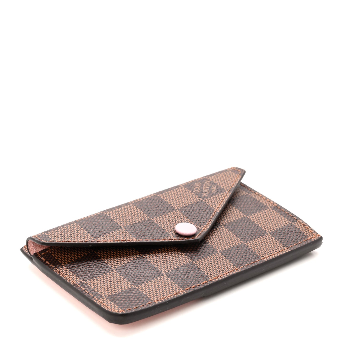 Damier Ebene Recto Verso Card Holder Rose Ballerine