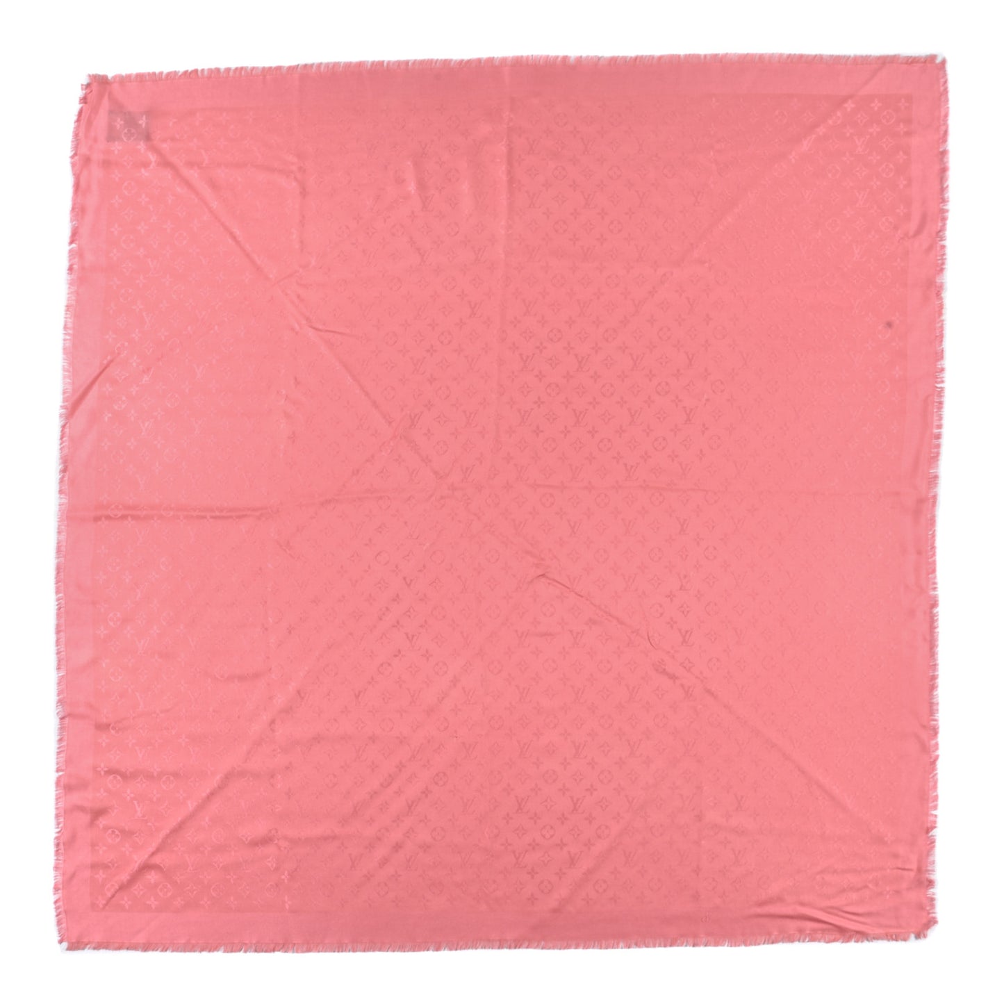 Silk Wool Monogram Shawl Pink