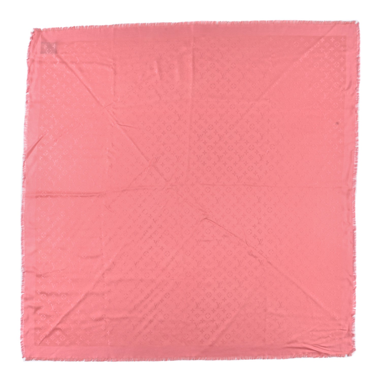 Louis Vuitton Silk Wool Monogram Shawl Pink 1 of 3