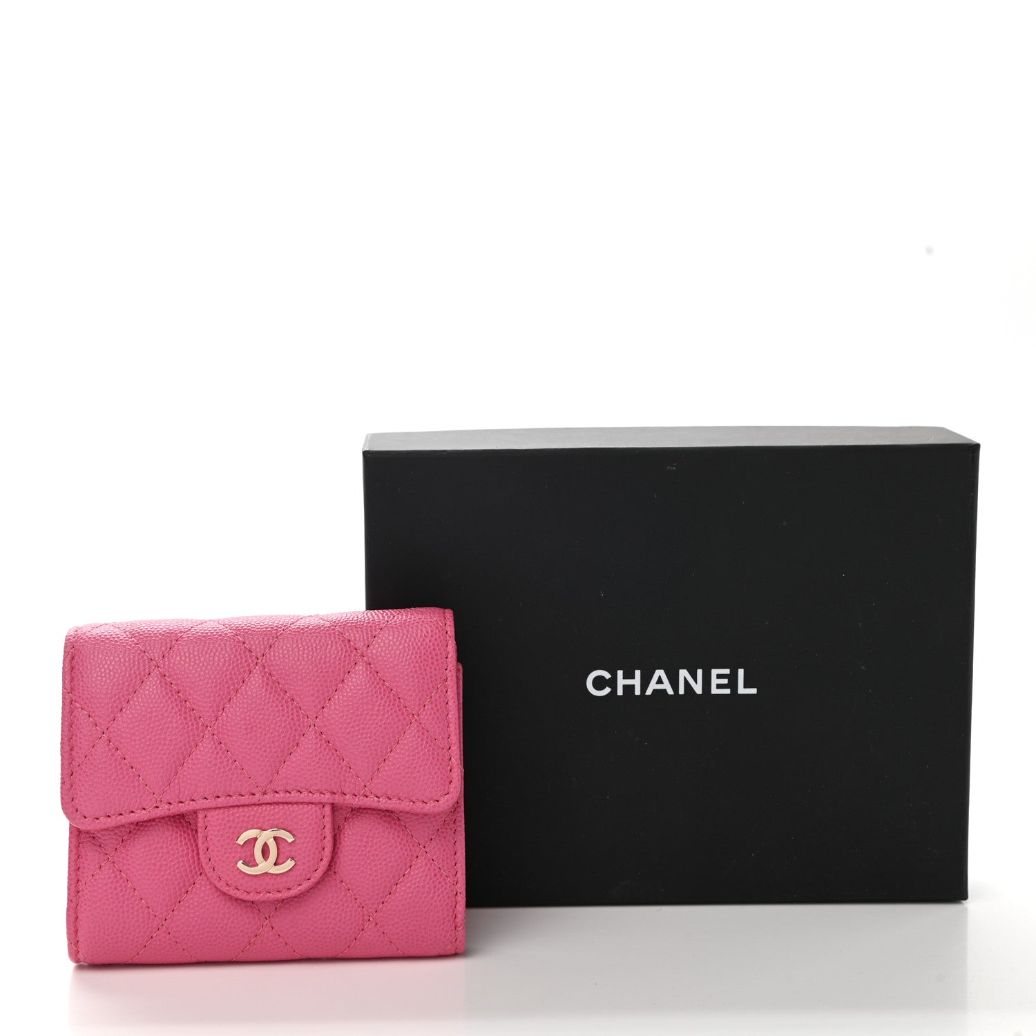 Chanel Caviar Quilted Compact Flap Wallet Pink 9 of 9