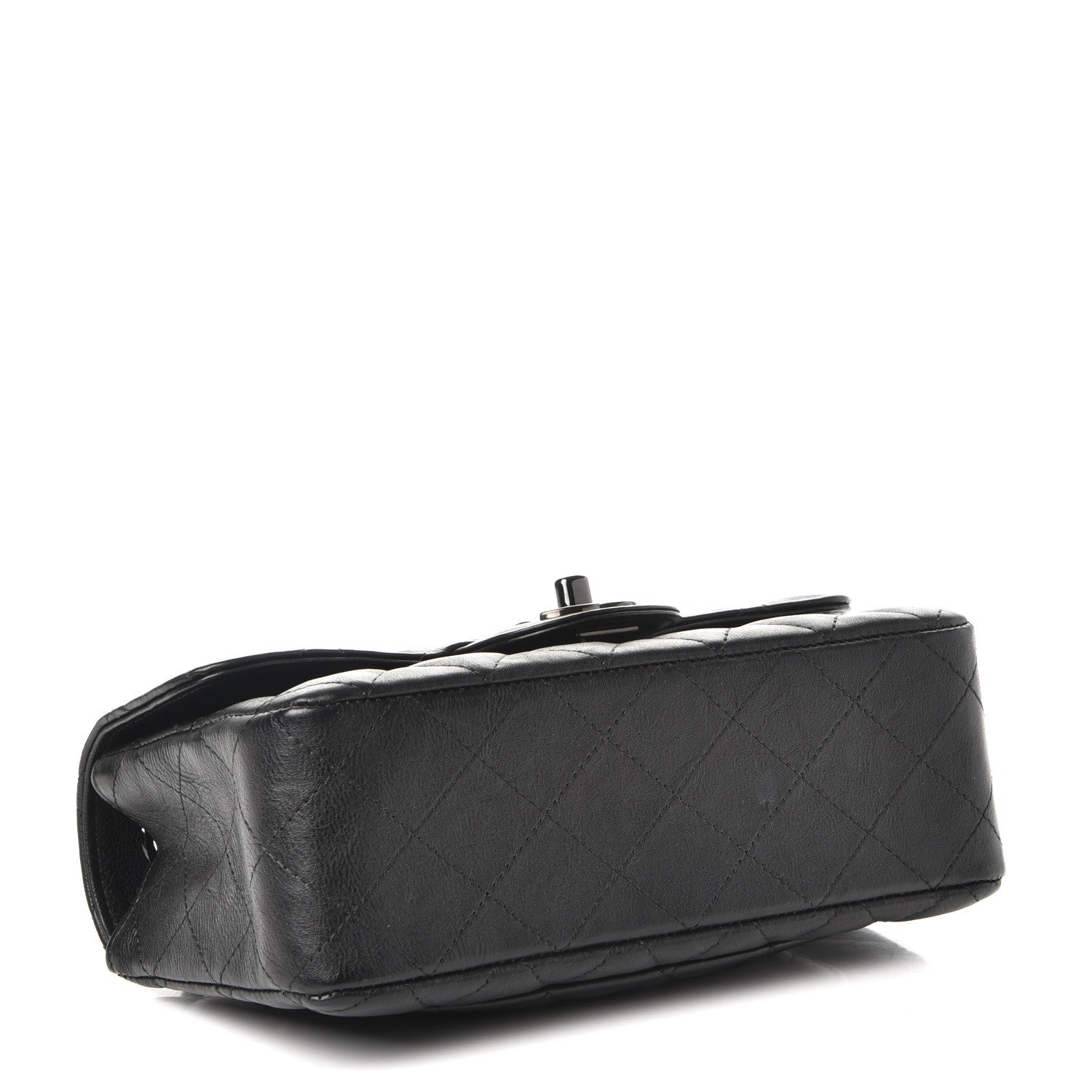 Chanel Crumpled Calfskin Quilted Mini Rectangular Flap So Black 4 of 8