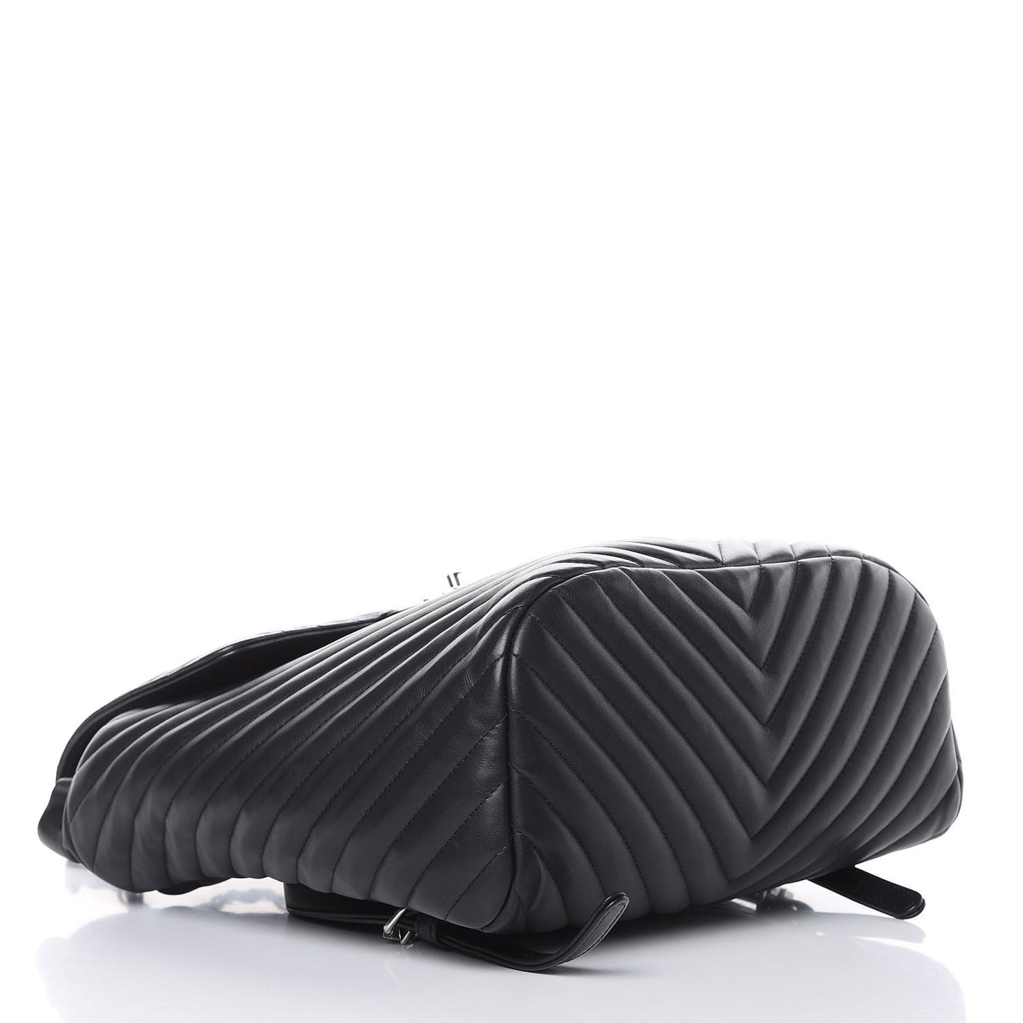 Calfskin Chevron Quilted Large Urban Spirit Backpack Black