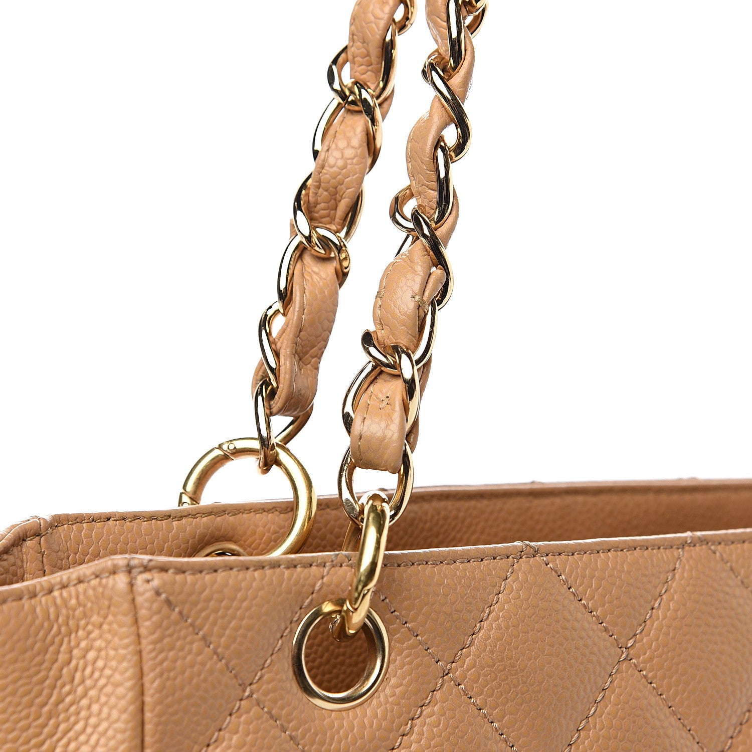 Chanel Caviar Quilted Petit Shopping Tote PST Dark Beige 11 of 17