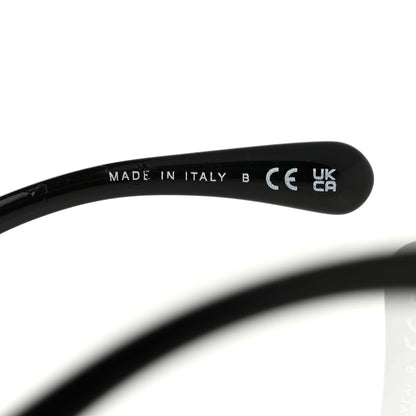 Chanel Acetate Strass Square Sunglasses Black White 6 of 7