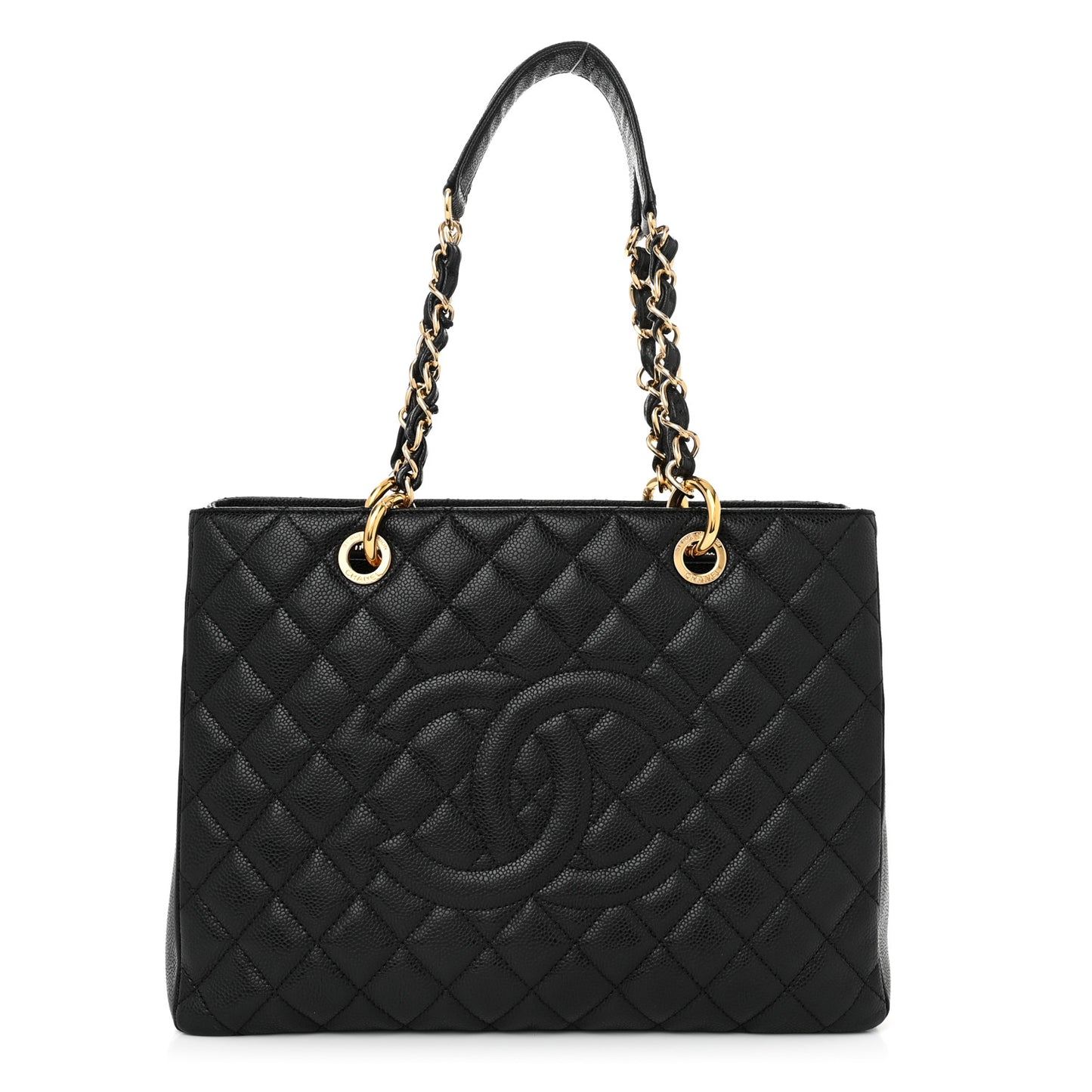 Caviar Quilted Grand Shopping Tote GST Black