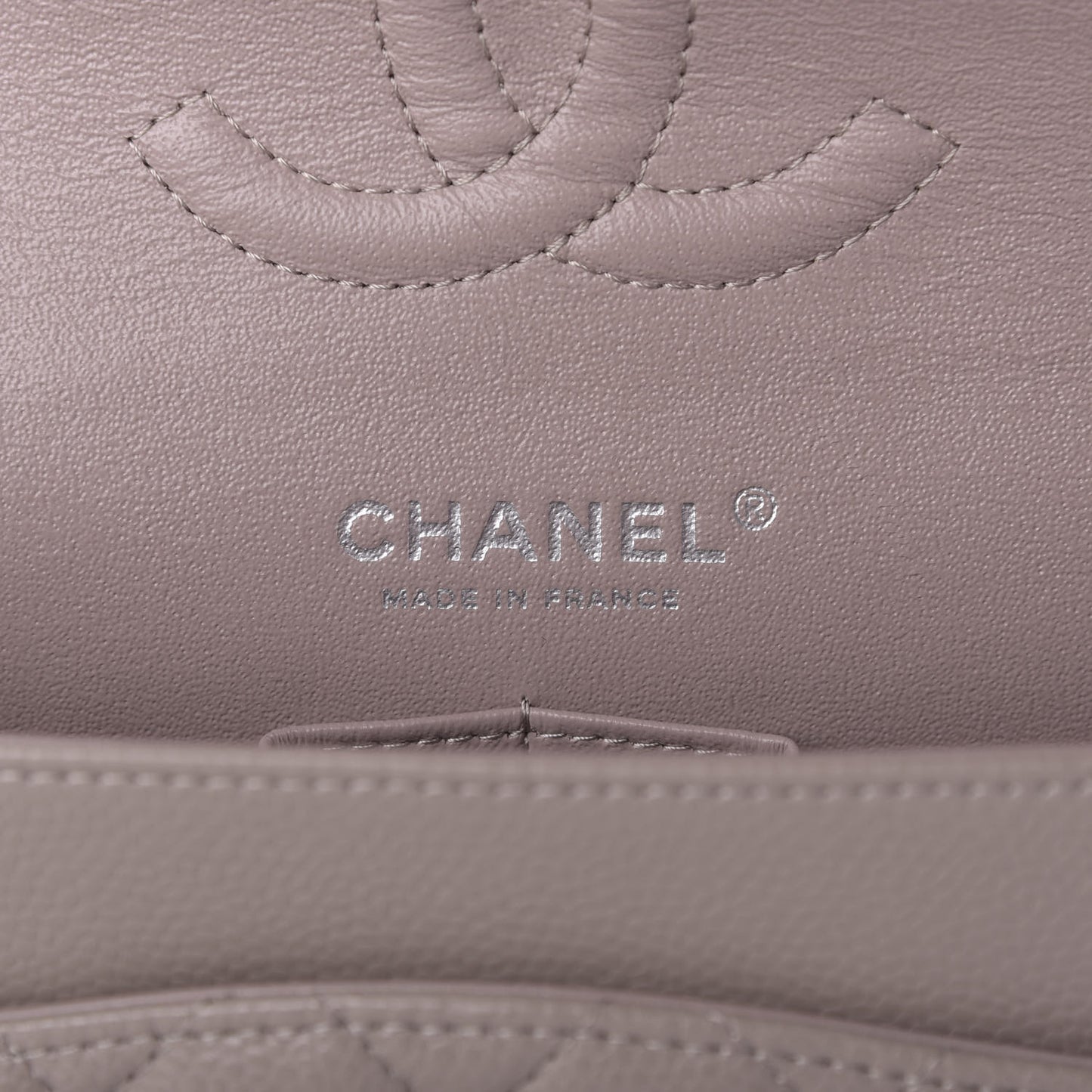 Caviar Quilted Medium Double Flap Beige