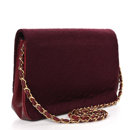 Chanel Lambskin Jersey Quilted Single Flap Burgundy 3 of 12
