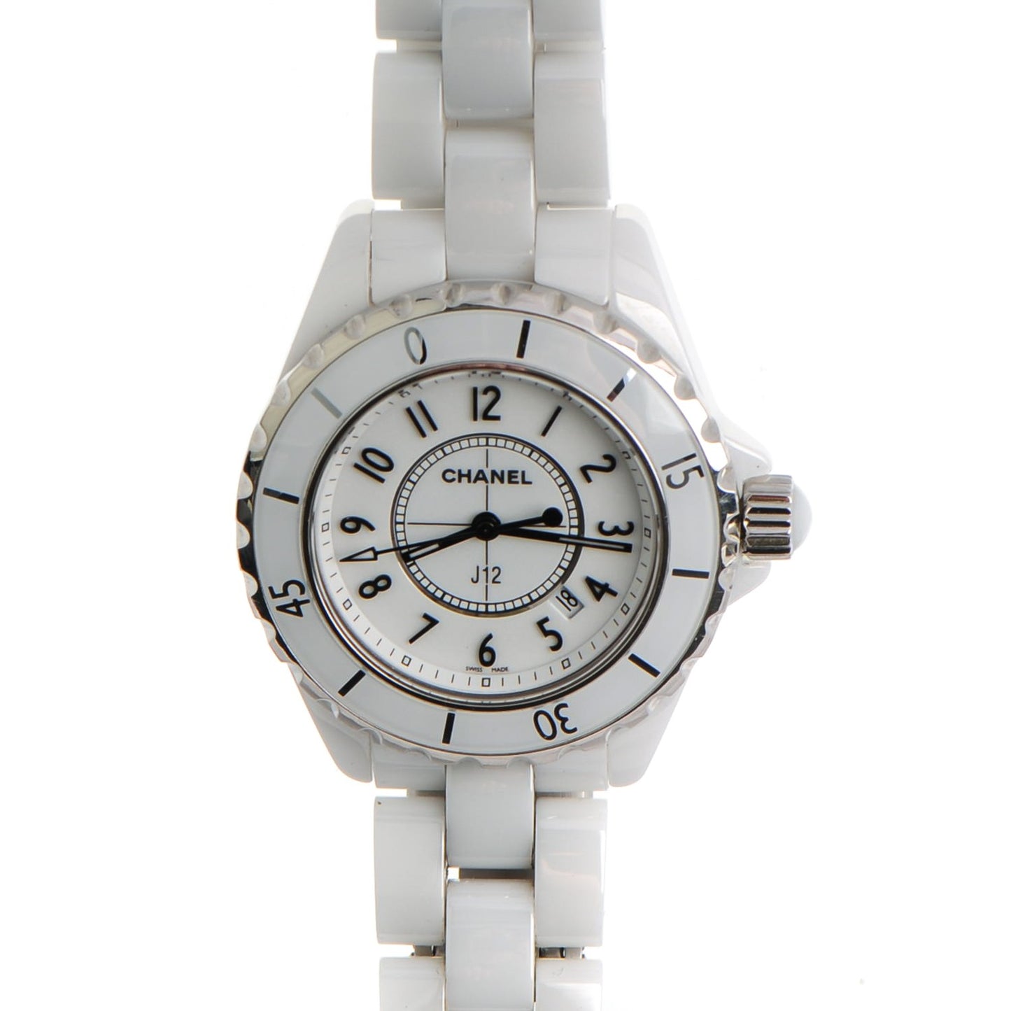 Stainless Steel Ceramic 33mm J12 Quartz Watch White
