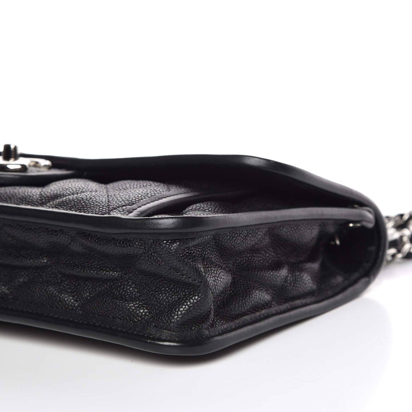 Caviar Quilted Medium French Riviera Flap Black