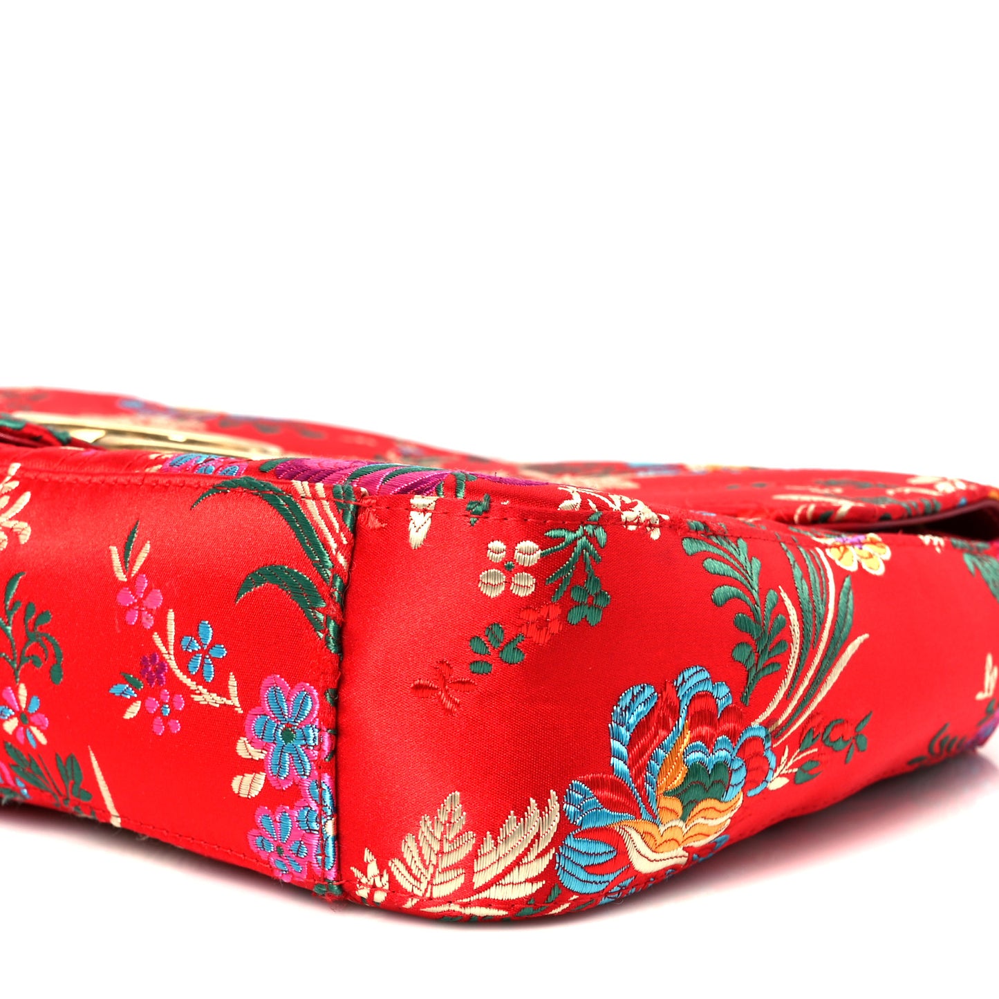 Jacquard Matelasse Floral Medium GG Marmont Shoulder Bag Red
