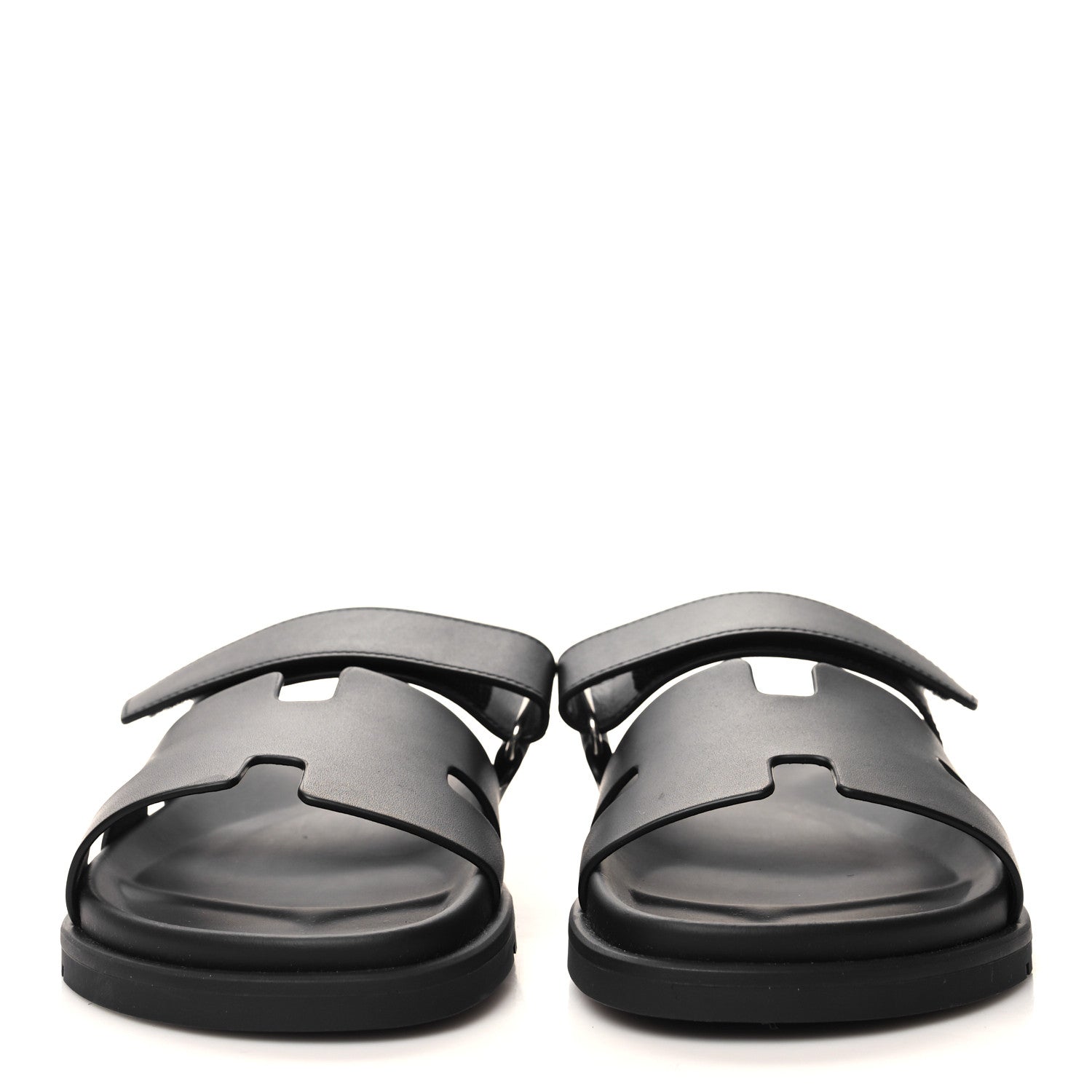 Hermes Calfskin Womens Chypre Sandals 40.5 Black 2 of 9