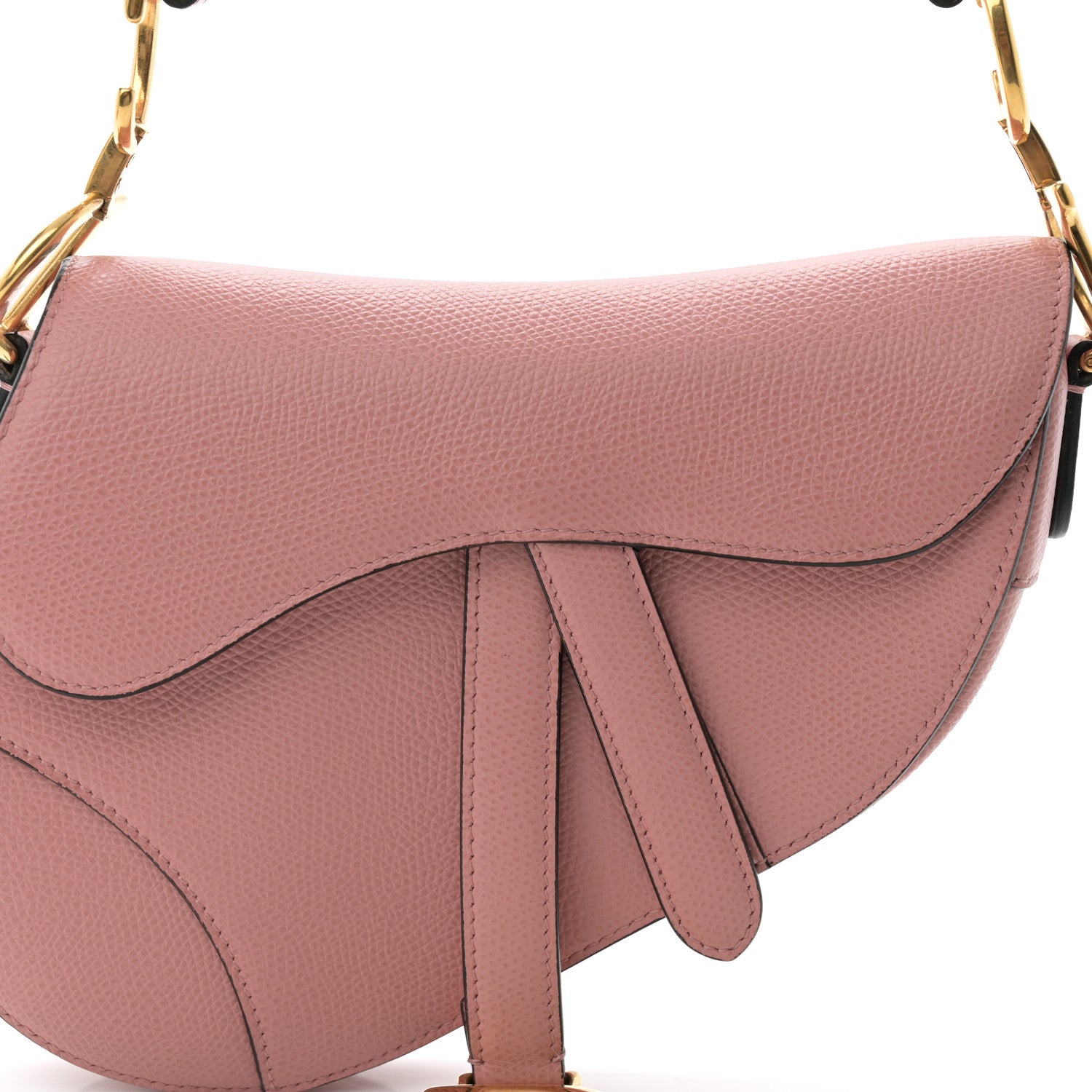 Christian Dior Grained Calfskin Mini Saddle Bag Pink 10 of 10