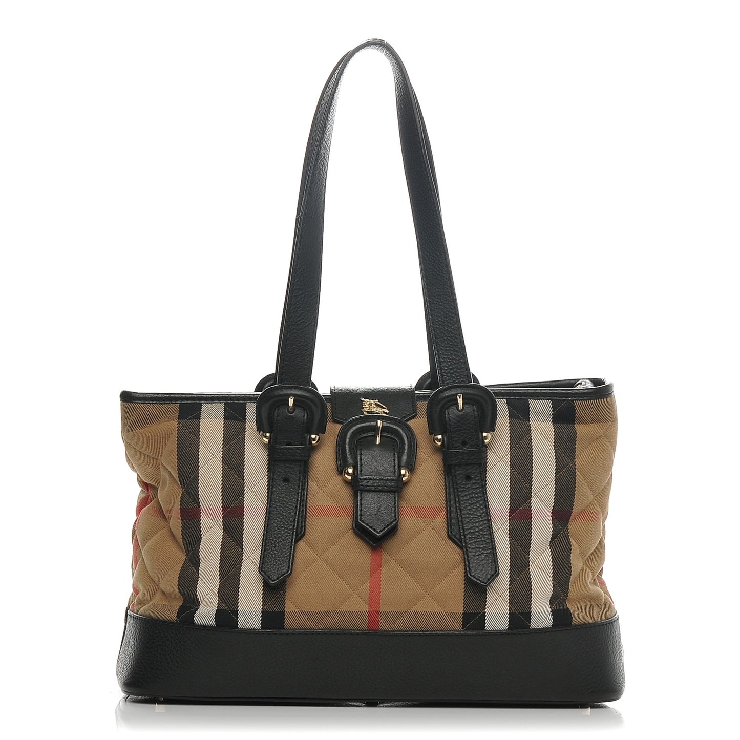 Canvas Quilted Nova Check Tote Black