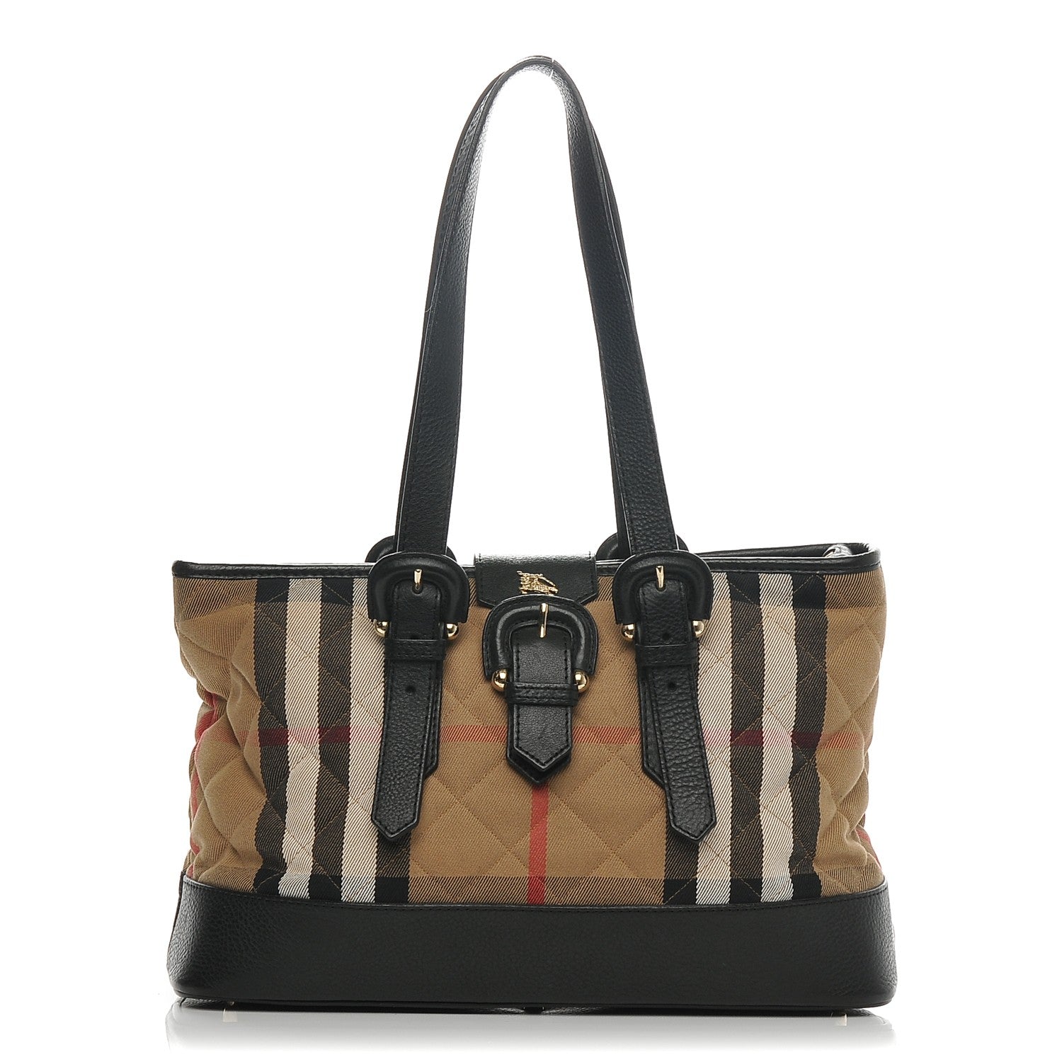 Burberry Canvas Quilted Nova Check Tote Black 1 of 6