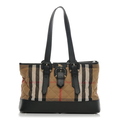 Burberry Canvas Quilted Nova Check Tote Black 1 of 6