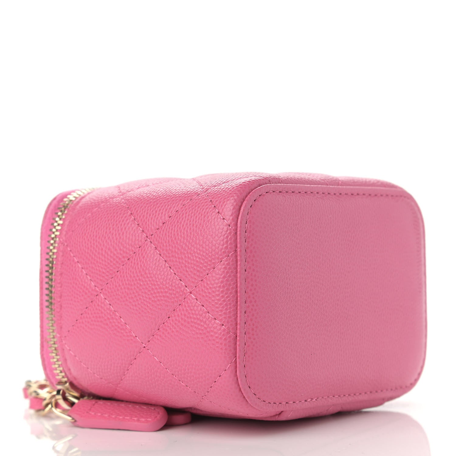 Chanel Caviar Quilted Mini Vanity Case With Chain Pink 4 of 11