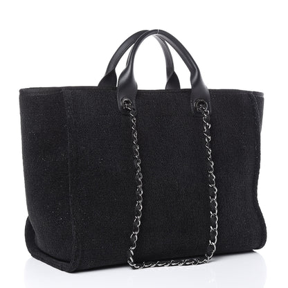 Chanel Lurex Boucle Medium Deauville Tote Black 3 of 9