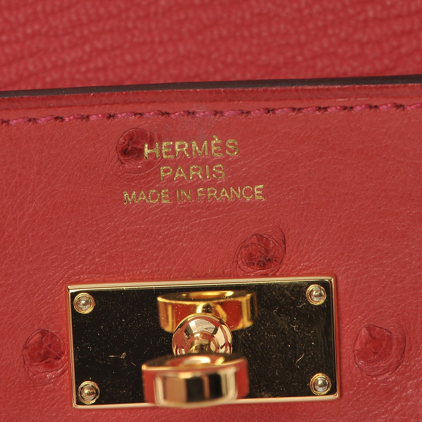 Ostrich Kelly Longue Wallet Bougainvillea