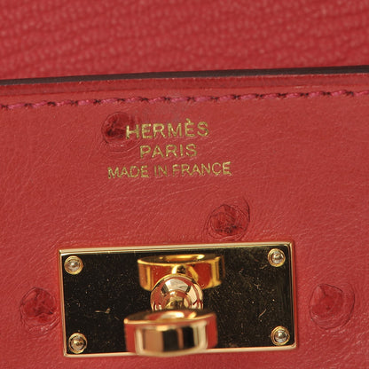 Hermes Ostrich Kelly Longue Wallet Bougainvillea 14 of 23