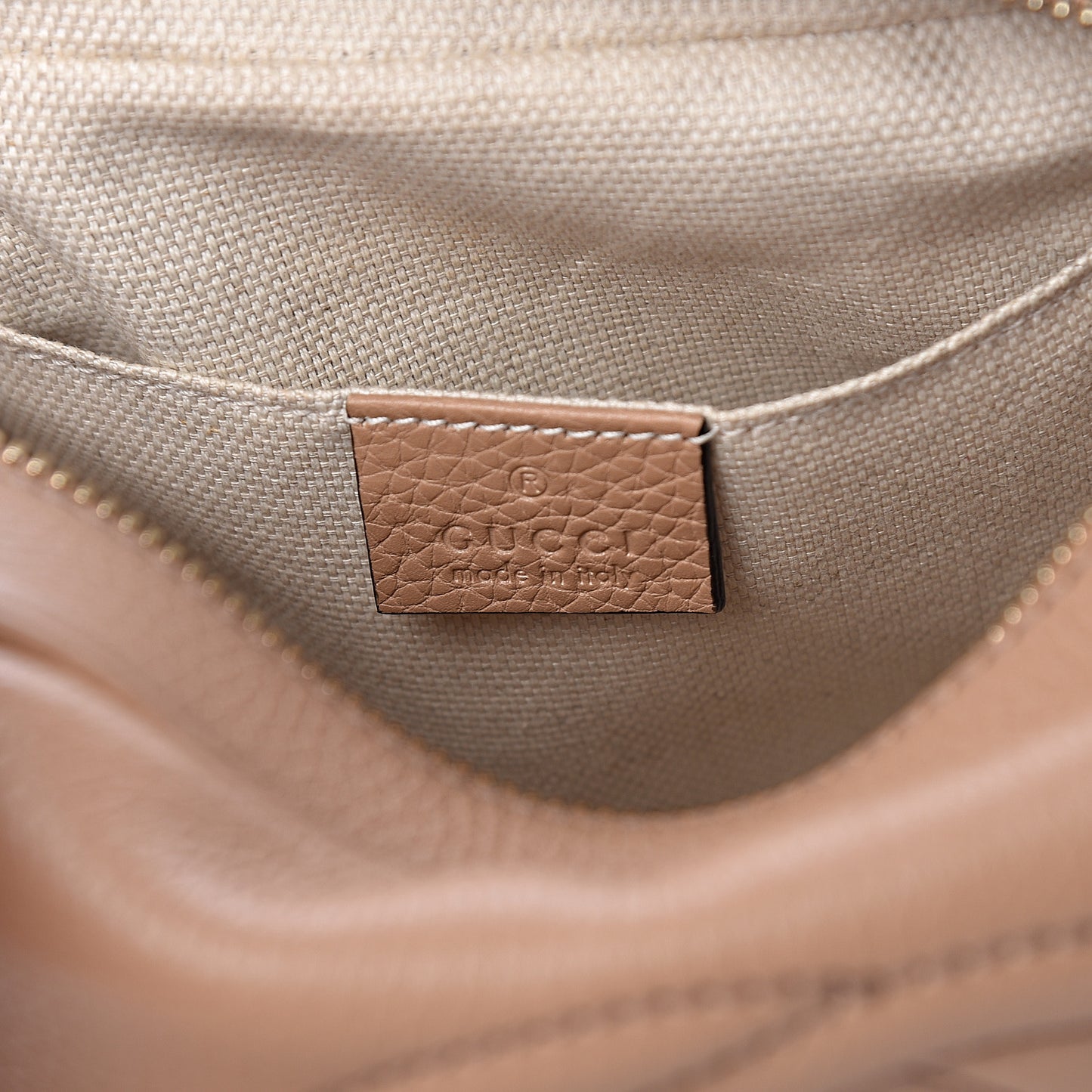 Pebbled Calfskin Small Soho Disco Bag Camelia