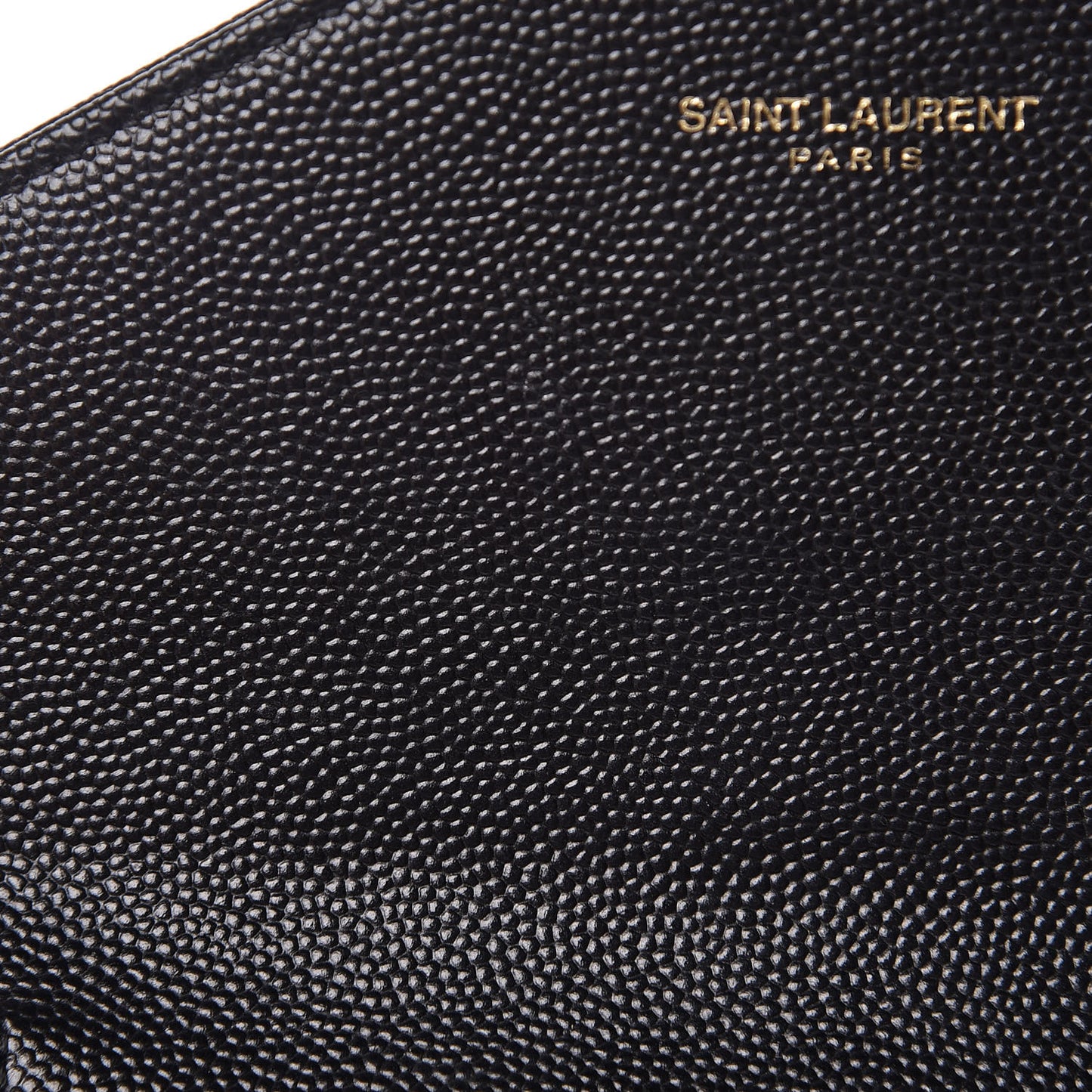 Grain De Poudre Matelasse Chevron Monogram Envelope Chain Wallet Black