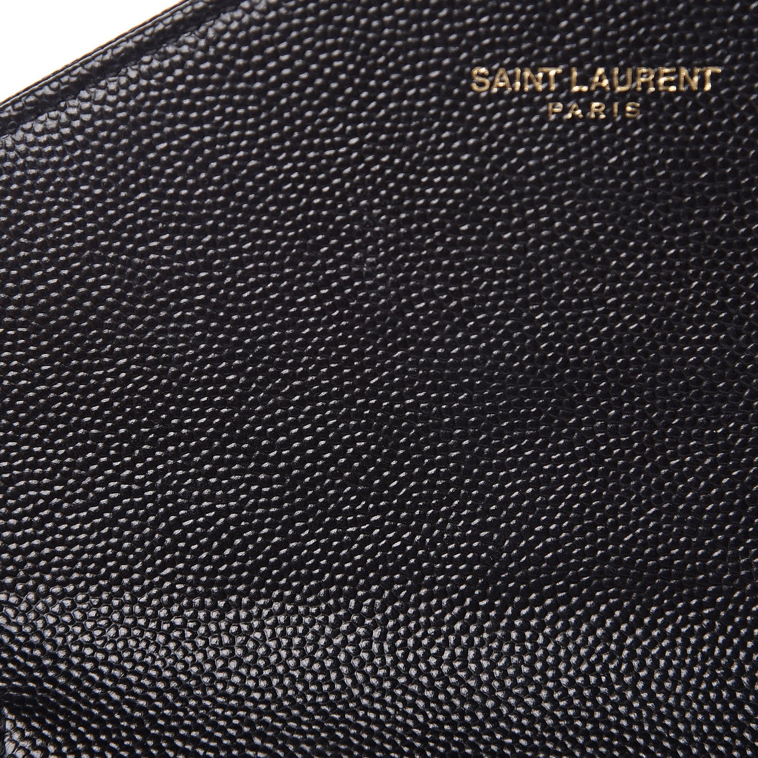 Saint Laurent Grain De Poudre Matelasse Chevron Monogram Envelope Chain Wallet Black 9 of 11