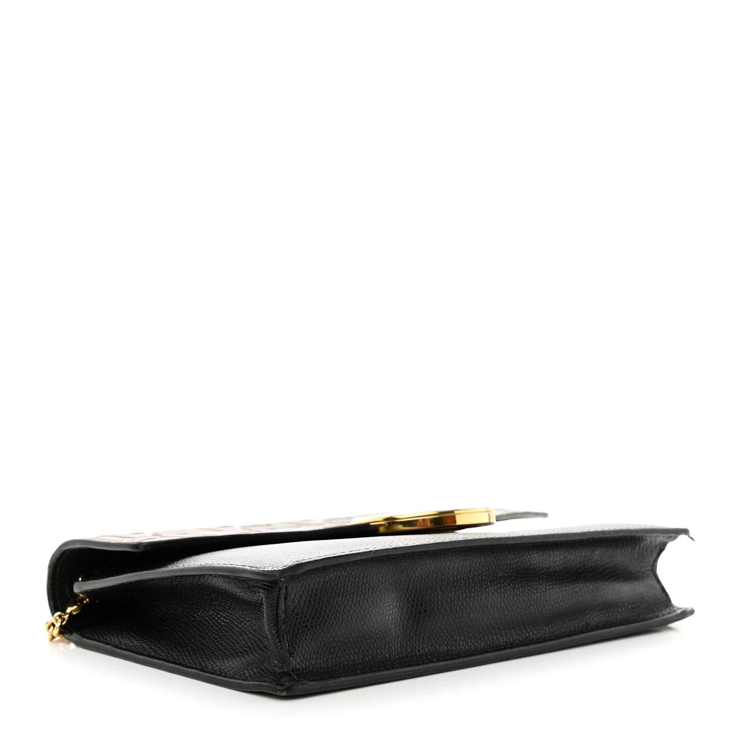 Vitello Cruise F is Fendi Bi-Color FF 1974 Embossed Medium Envelope Wallet On Chain Black Maya