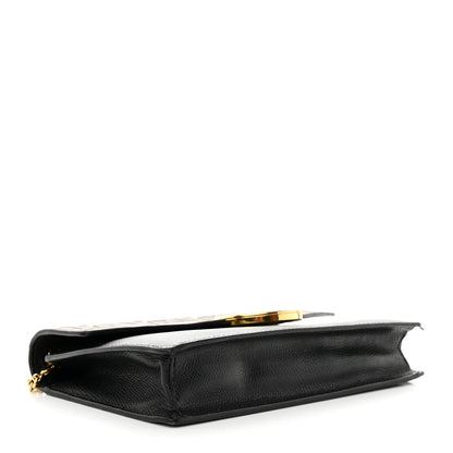 Fendi Vitello Cruise F is Fendi Bi-Color FF 1974 Embossed Medium Envelope Wallet On Chain Black Maya 4 of 14