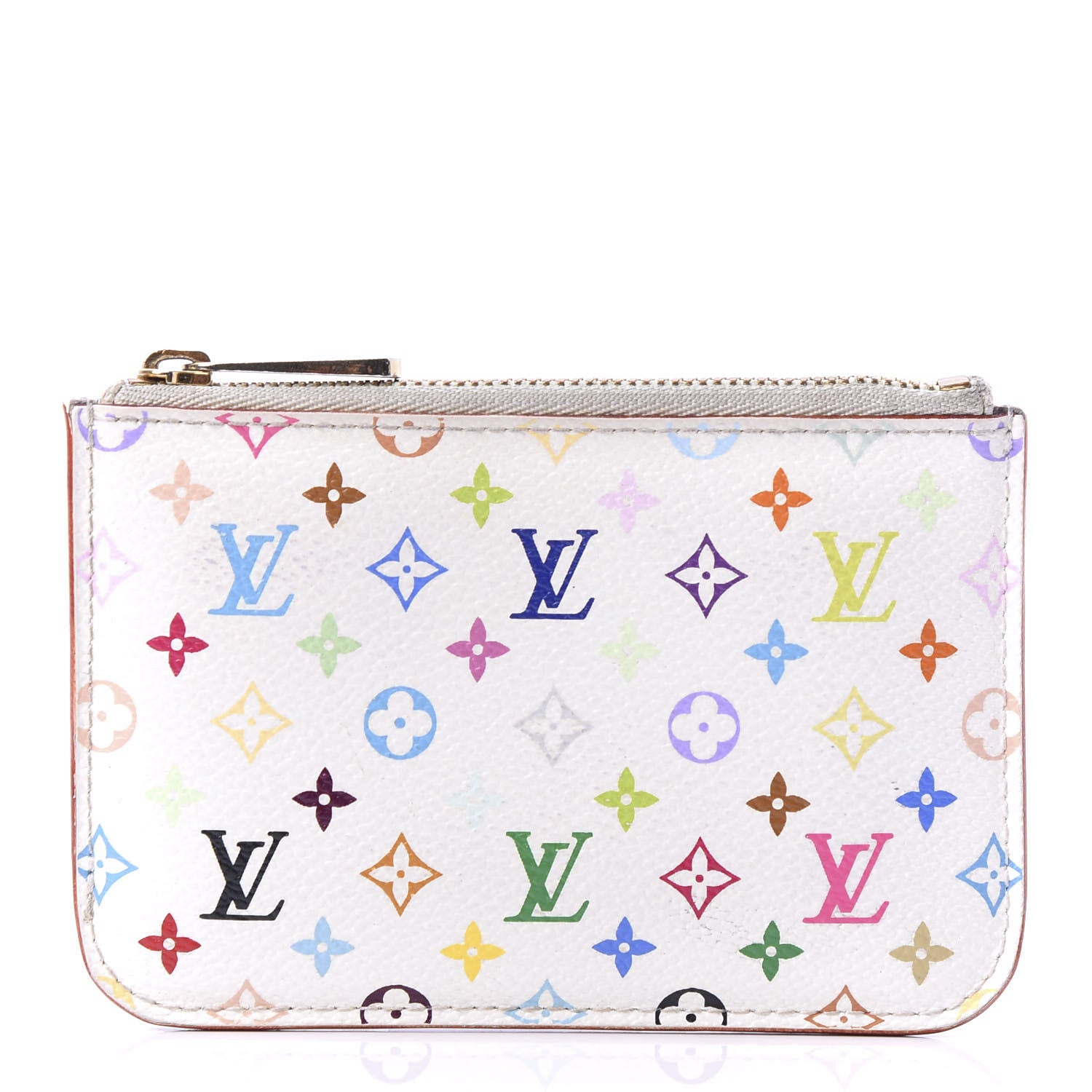Louis Vuitton Monogram Multicolor Key Pouch White Litchi 3 of 10