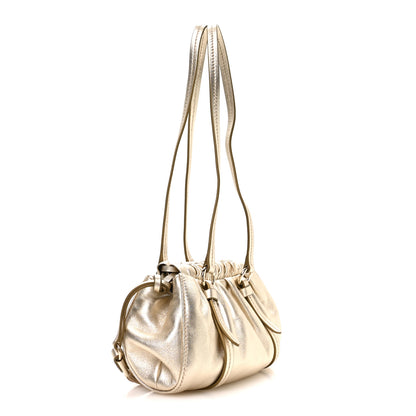 Miu Miu Metallic Nappa Mini Joie Shoulder Bag Pirite 3 of 9
