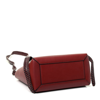 Celine Smooth Calfskin Micro Bi-Color Braided Belt Bag Red Wood 3 of 4