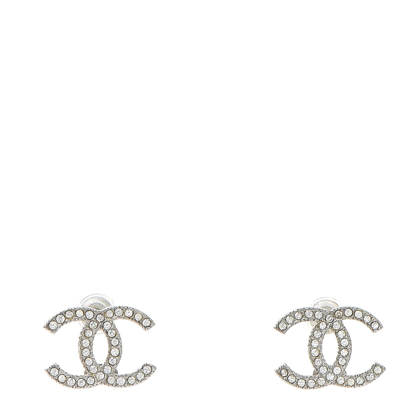 Crystal CC Earrings Silver