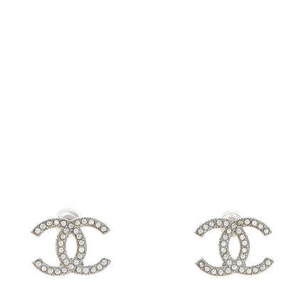 Chanel Crystal CC Earrings Silver 1 of 4