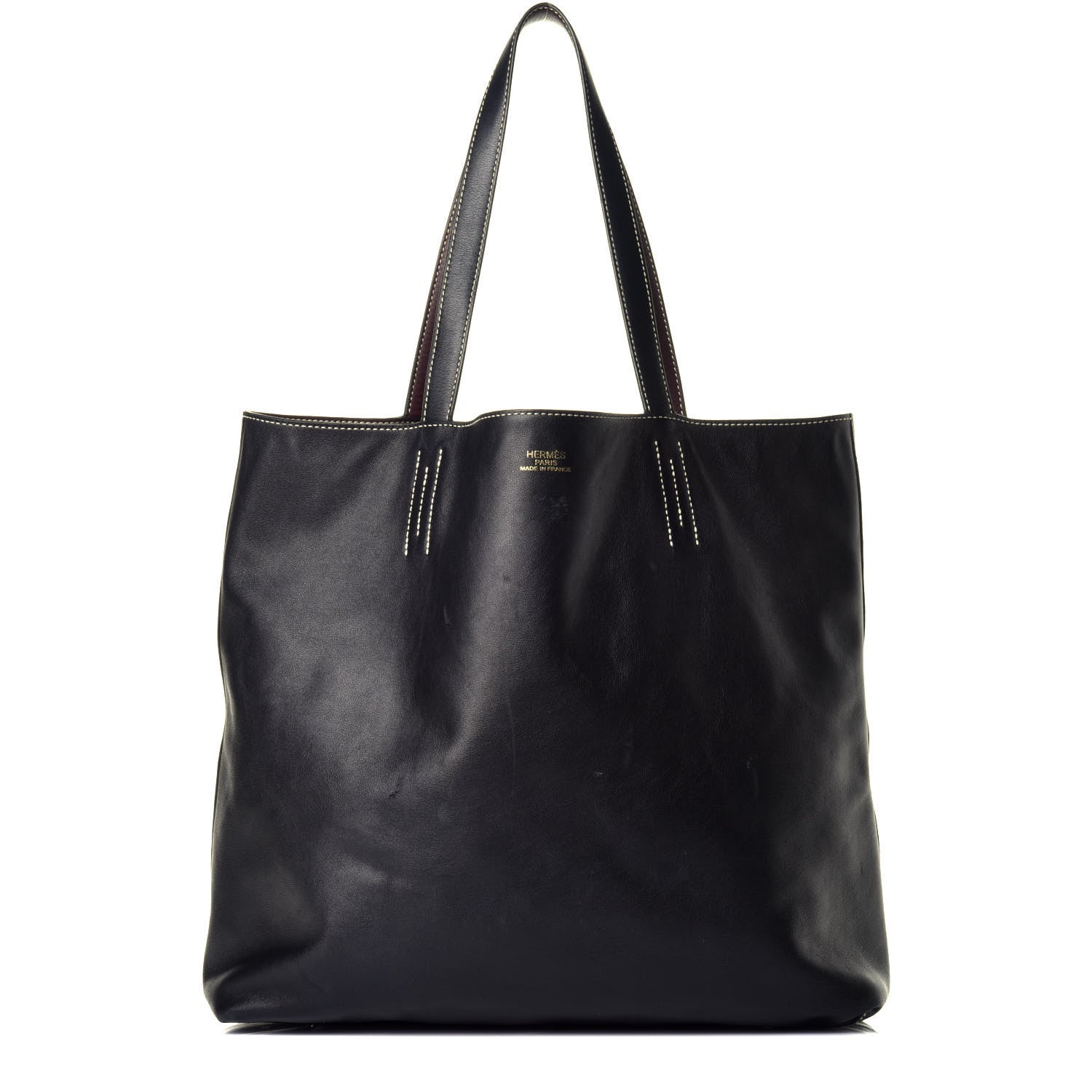 Hermes Sikkim Double Sens 45 Reversible Tote Black Prune 1 of 15