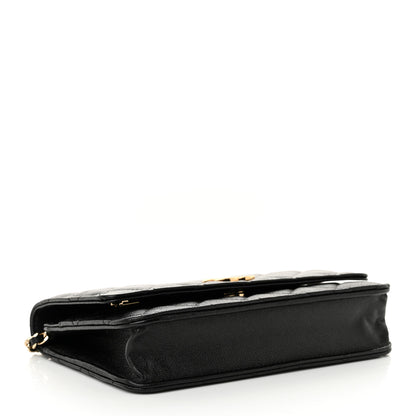 Chanel Caviar Quilted Textured CC Wallet On Chain WOC Black 4 of 11