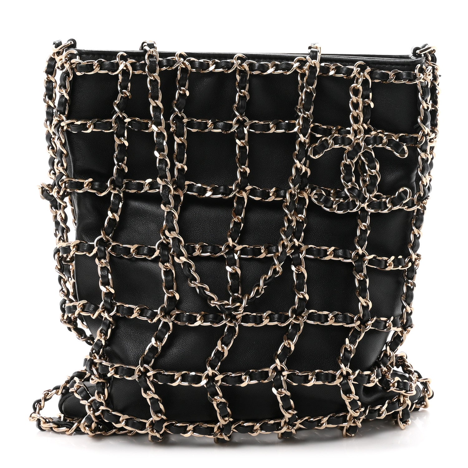 Chanel Lambskin Shopping Chain Tote Black 1 of 10